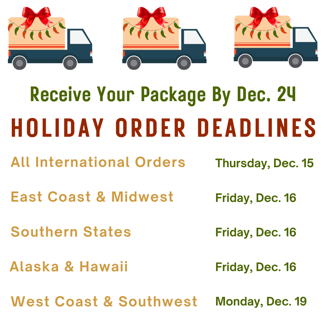 2022 HOLIDAY SHIPPING DEADLINES