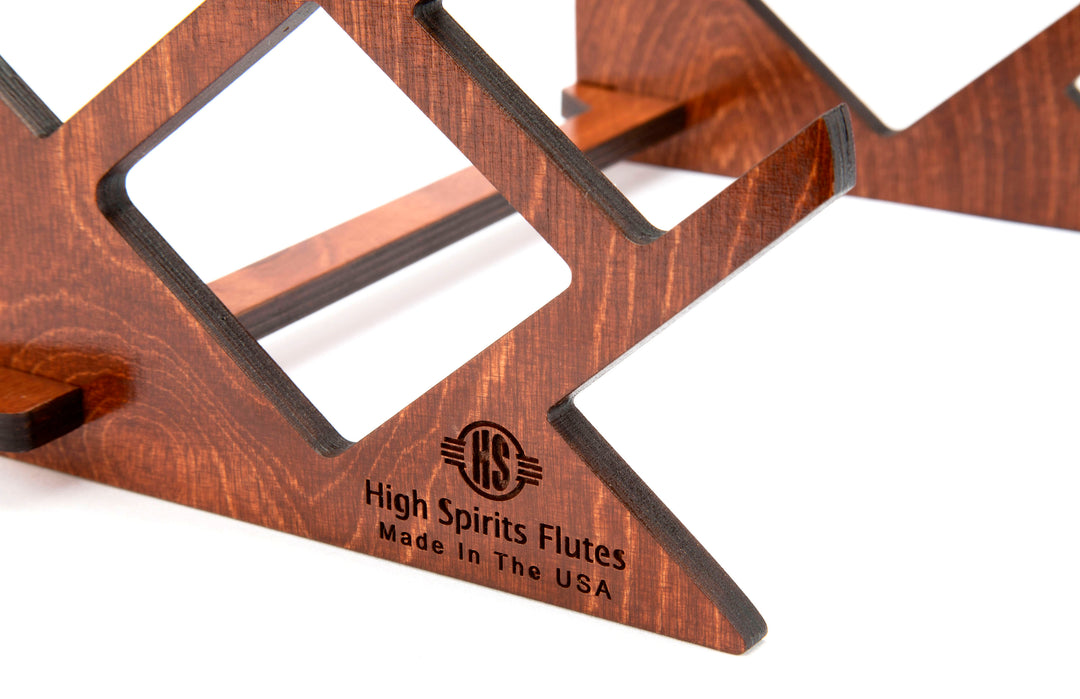 Multi Flute Elevated Stand - Cognac
