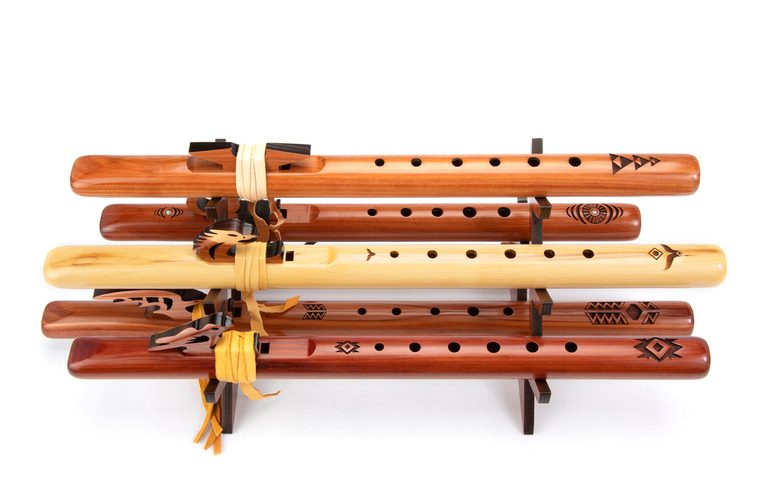 Multi Flute Elevated Stand - Cognac
