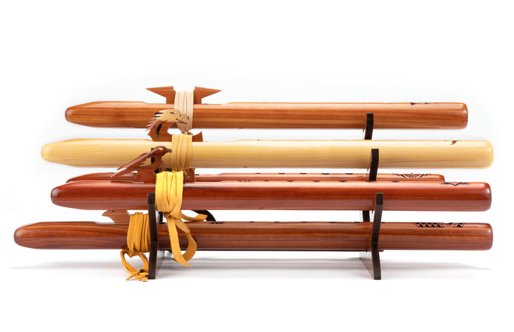 Multi Flute Elevated Stand - Cognac