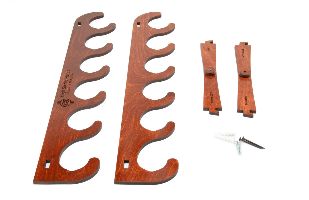 Six Flute Eco Wall Display: Cognac
