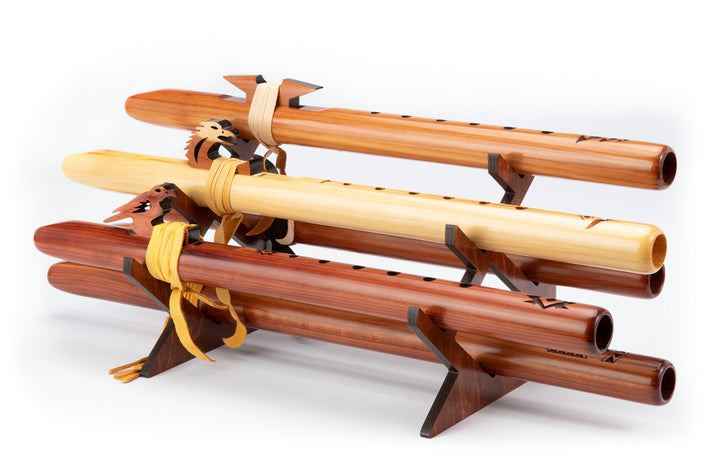 Multi Flute Elevated Stand - Cognac
