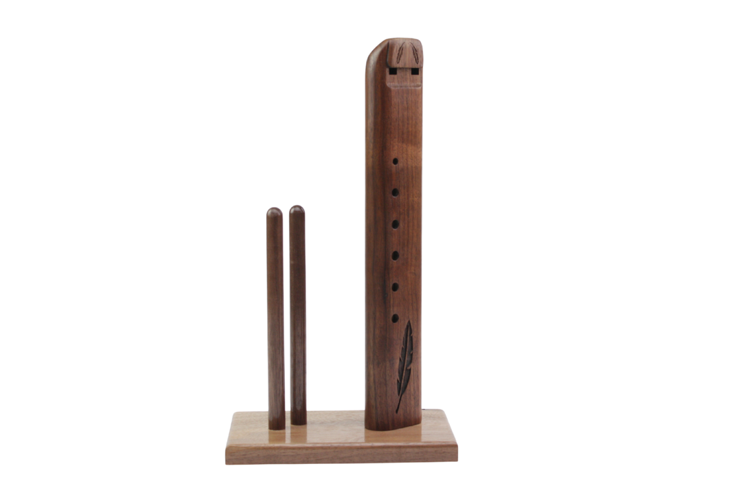 Two Nova Flute Stand - Walnut