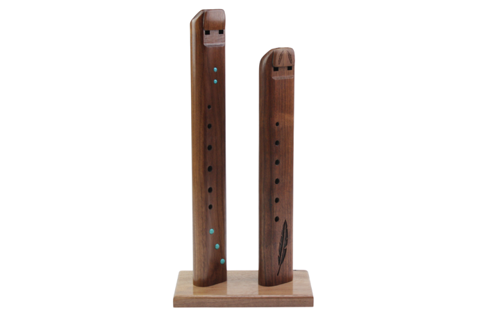 Two Nova Flute Stand - Walnut