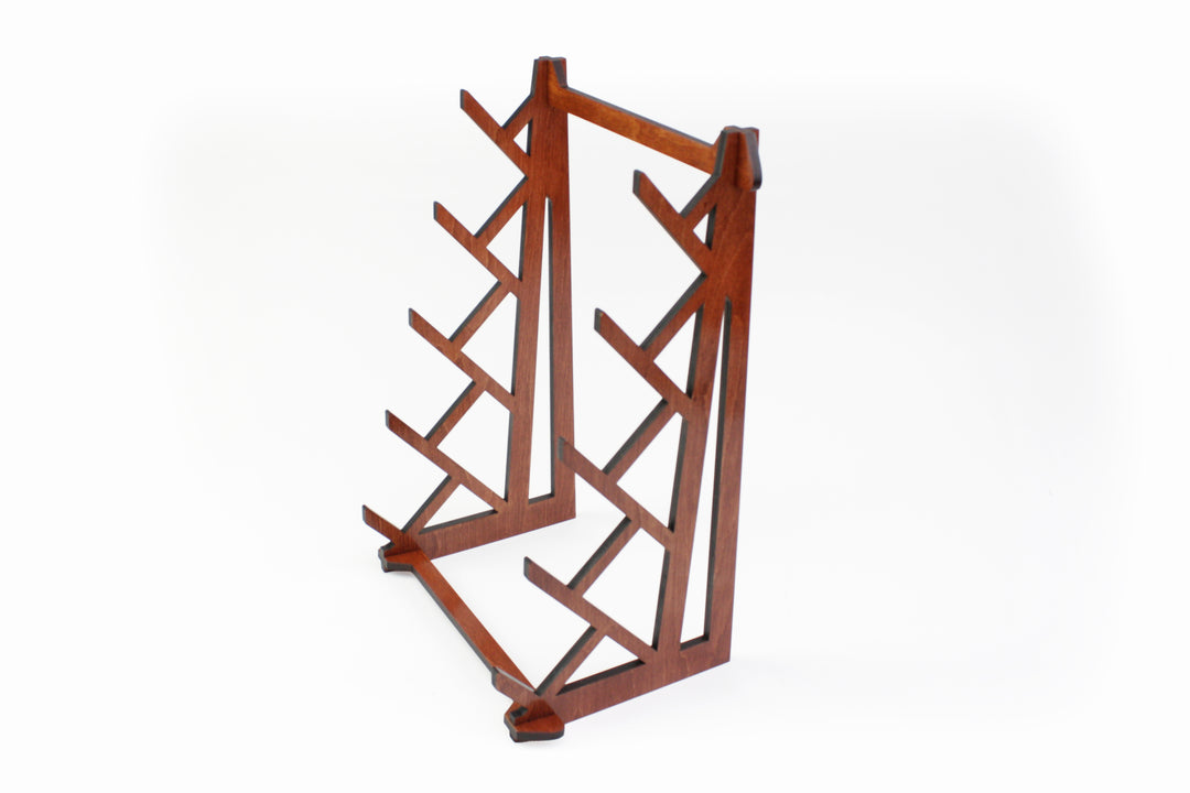 Five Flute Branch Tabletop Stand - Cognac