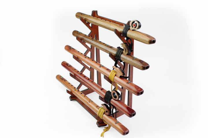 Five Flute Branch Tabletop Stand - Cognac
