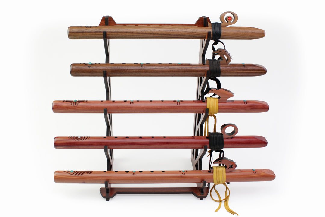 Five Flute Branch Tabletop Stand - Cognac