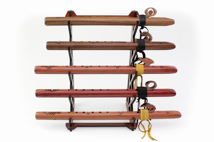 Five Flute Branch Tabletop Stand - Cognac