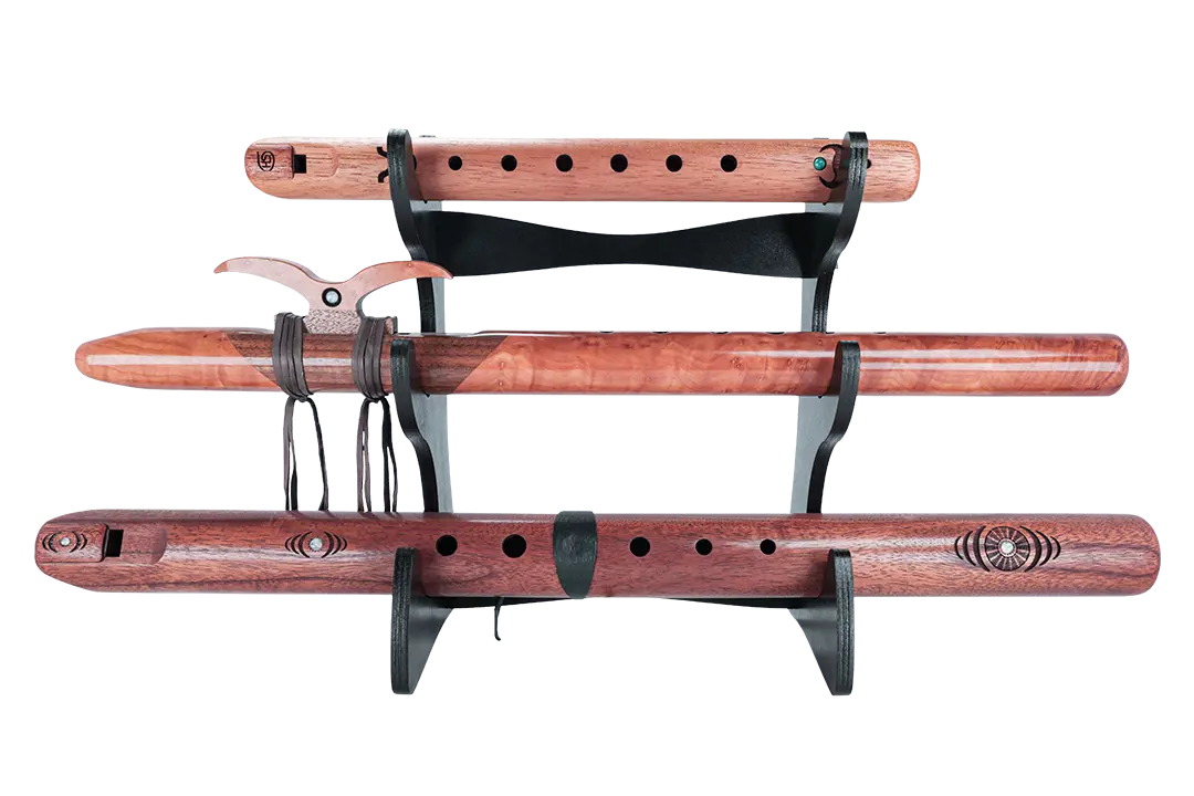 Wholesale High Spirits Flutes Triple Flute Eco Stand: Obsidian Black